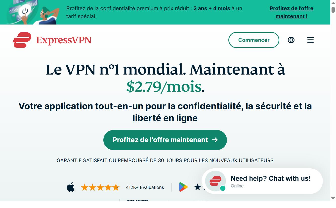 ExpressVPN — Lightway + serveurs virtuels indiens