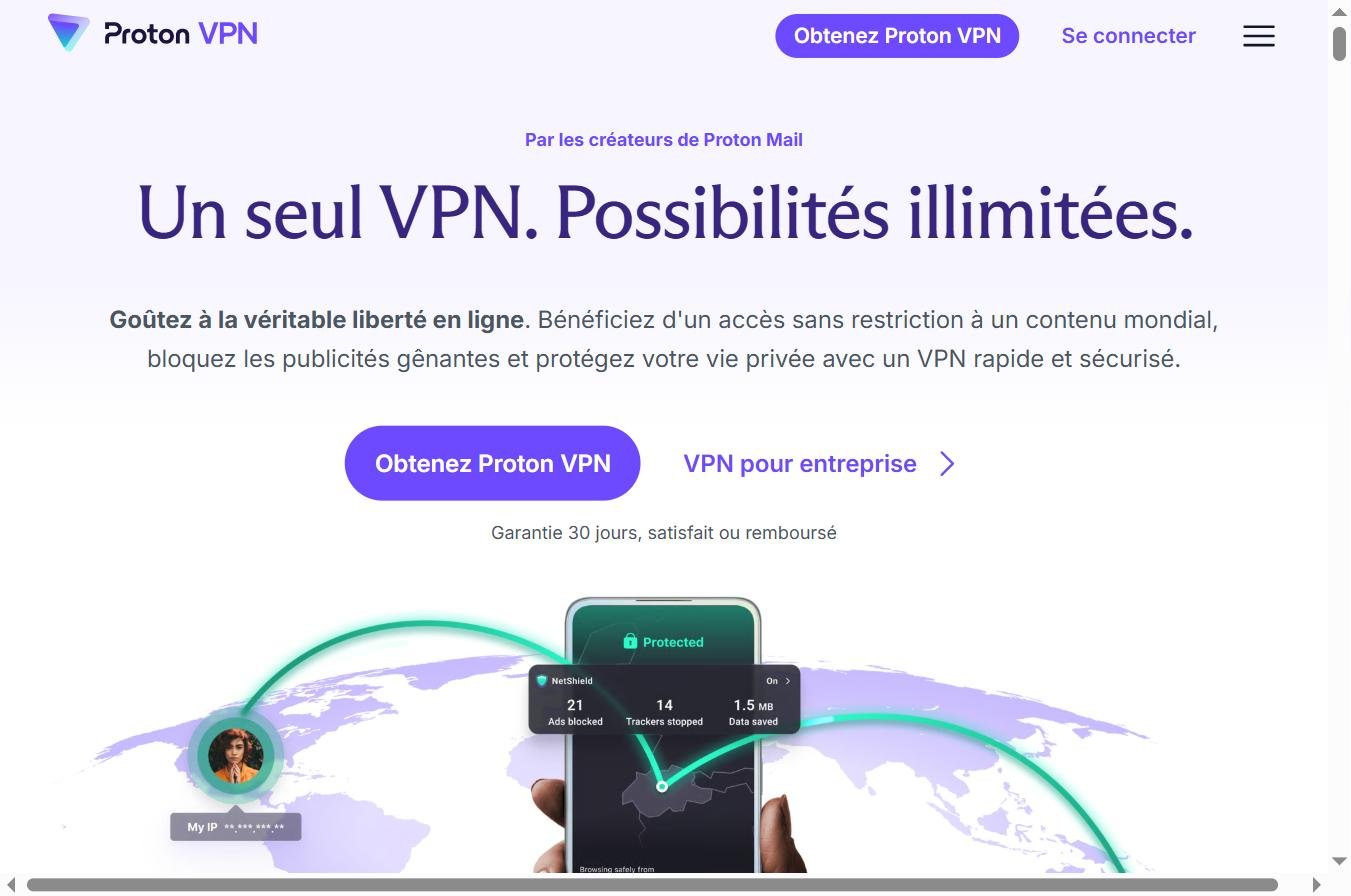 Proton VPN — un seul VPN, possibilités illimitées, par les créateurs de Proton Mail